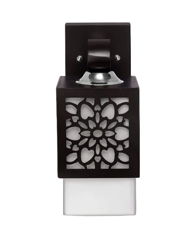 Das/P Square Shape Wooden Base Wall Pendant Light Lamp Sconce for Home,Office Decor E-27 (Bulb Not Included) (Wall Lamp, Pack of 1) - Wall Light, Dark Brown, NA